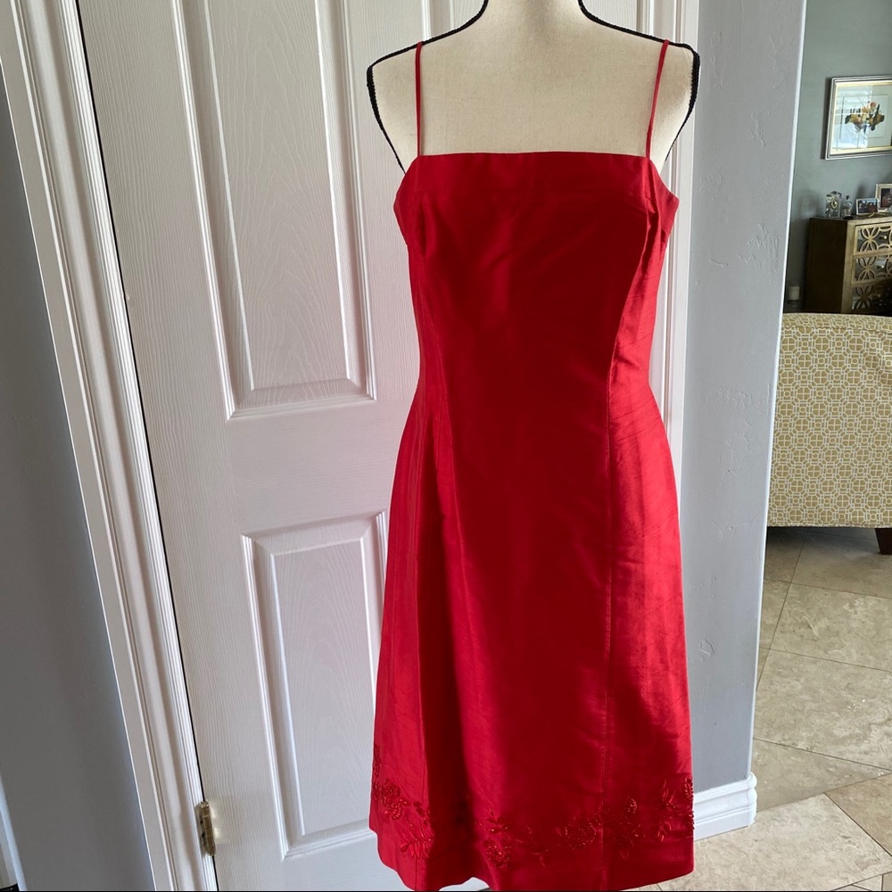 Ann Taylor 100% Silk Spaghetti Strap Dress Sz8